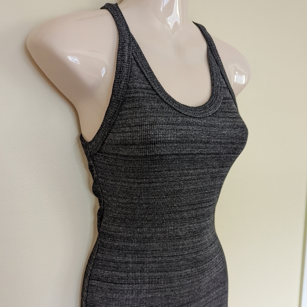 Aritzia Wilfred free ribbed knit bodycon dress grey small